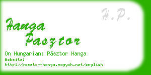 hanga pasztor business card